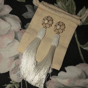 White tassel earrings